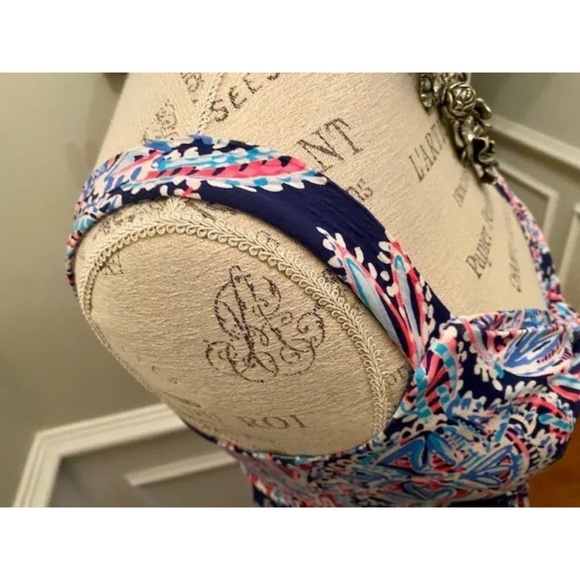 Lilly Pulitzer Small Blue and Pink Maxi Dress EUC Hot! - Picture 2 of 7